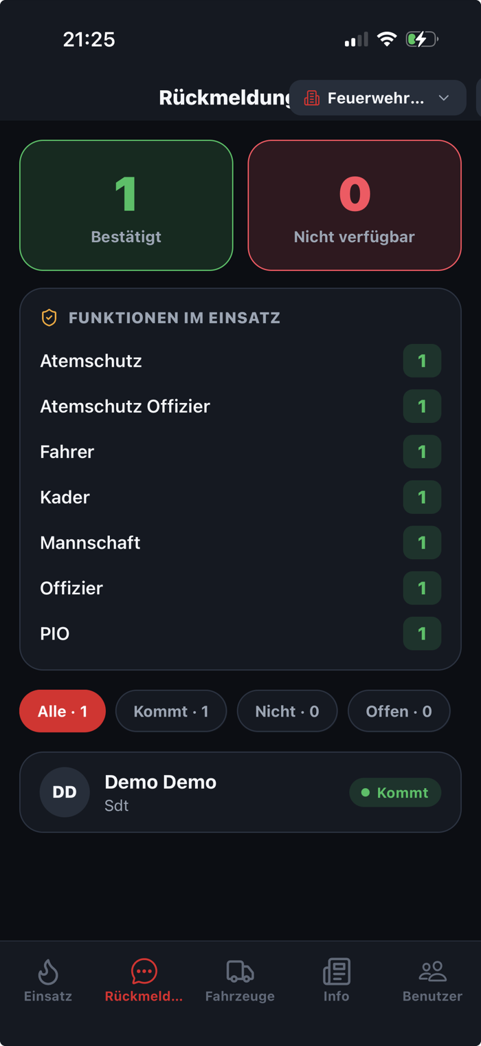 Rückmeldungen-Übersicht